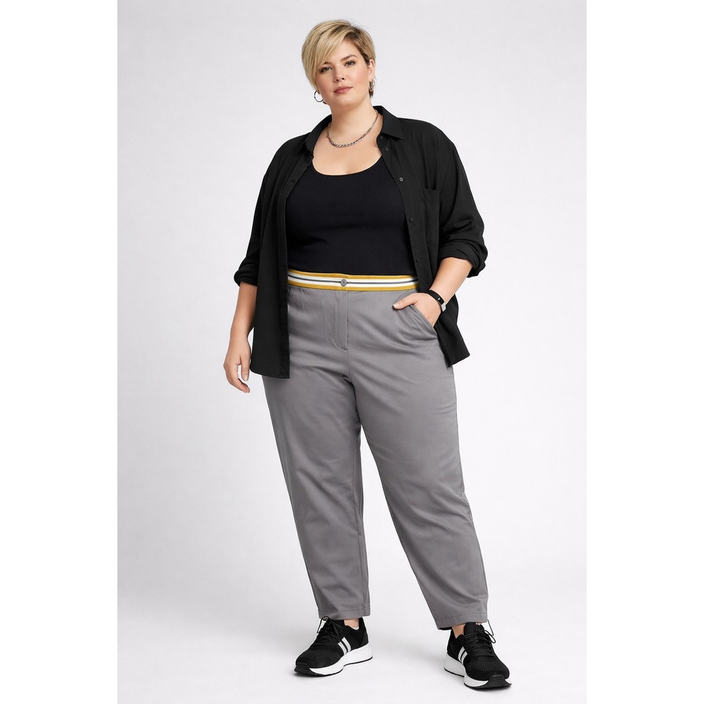 WILDFANG The Empower Taped Trouser Grey Tech Sporty Chic Business Casual Size 18